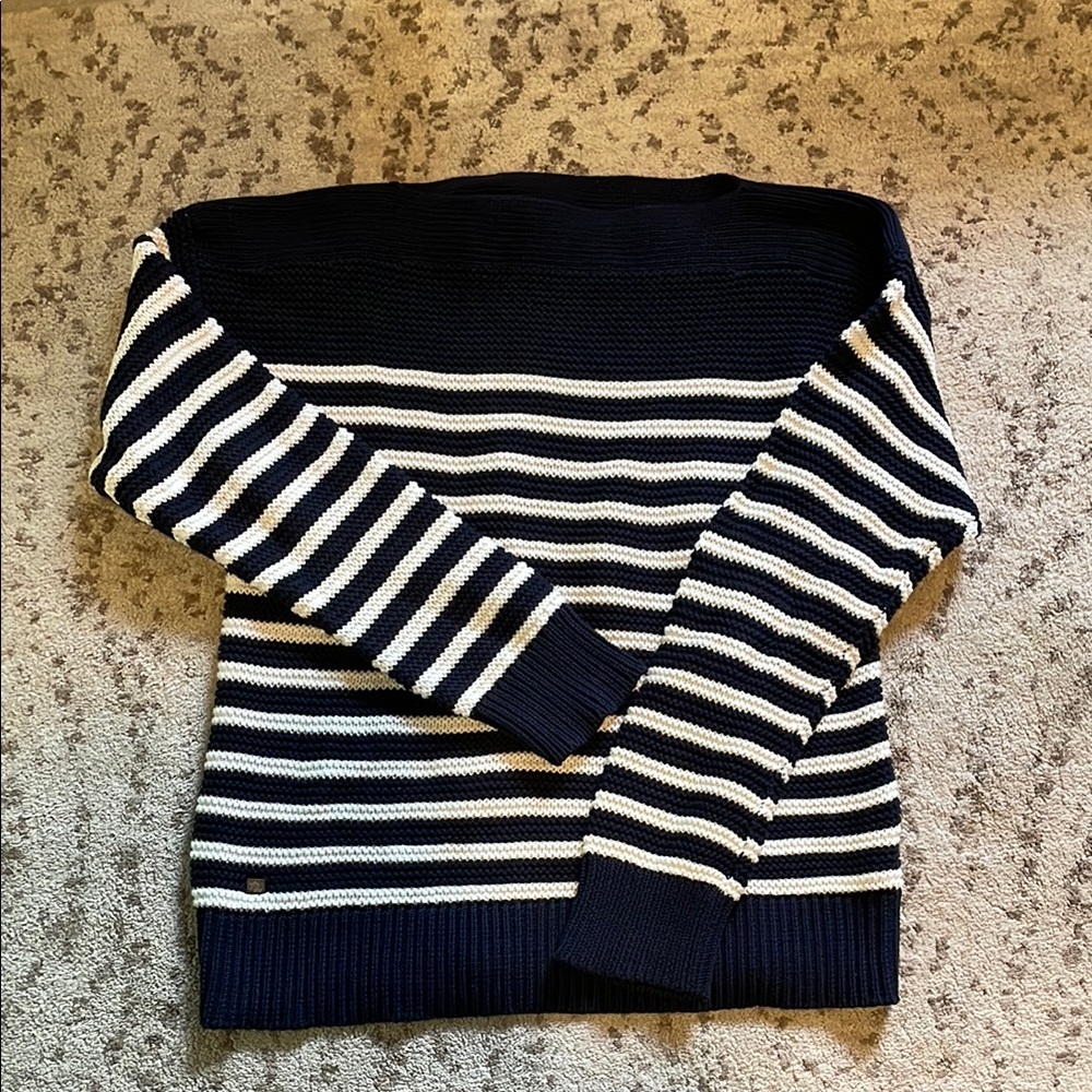 Navy and White Striped Lauren by Ralph Lauren Sweater
